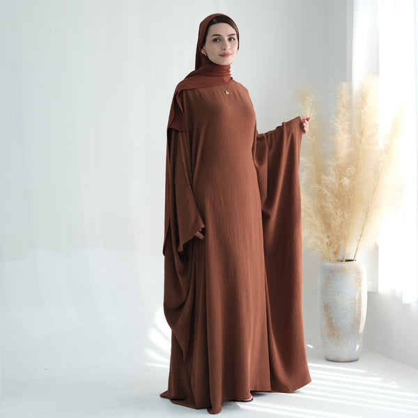 Amberbruin Jazz Crêpe Vlinder Abaya Jurk
