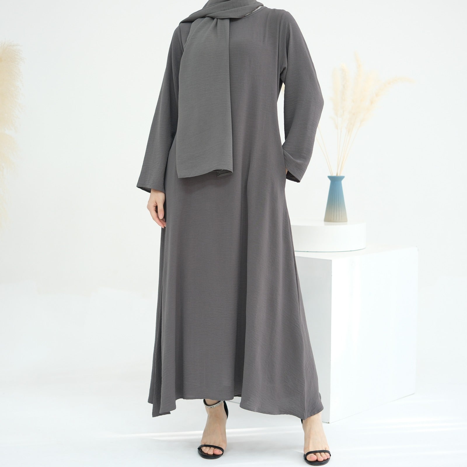 Antracietgrijs Jazz Crêpe Abaya Jurk