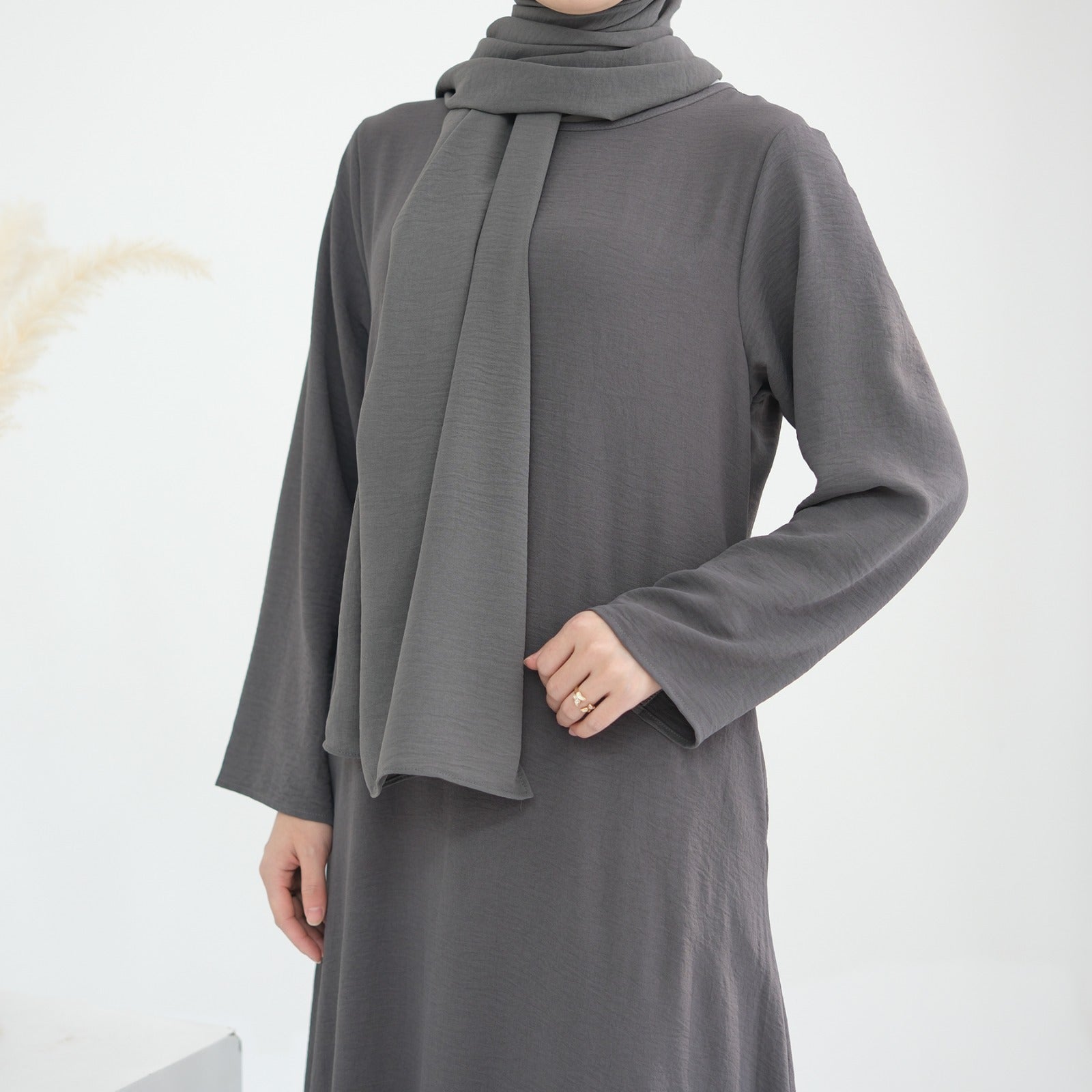 Antracietgrijs Jazz Crêpe Abaya Jurk