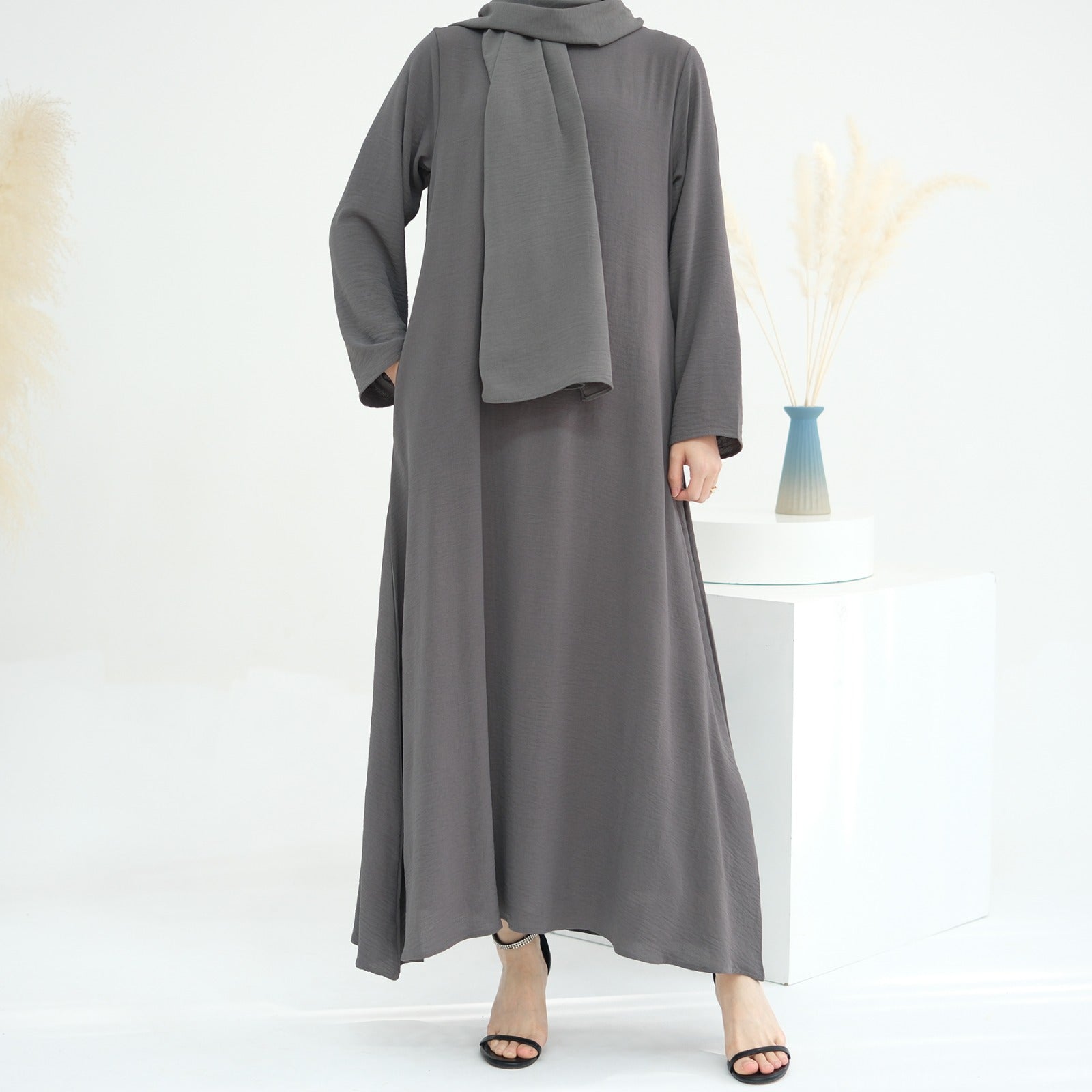 Antracietgrijs Jazz Crêpe Abaya Jurk