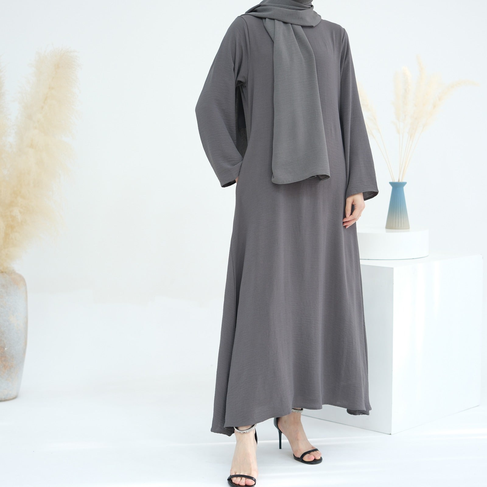 Antracietgrijs Jazz Crêpe Abaya Jurk