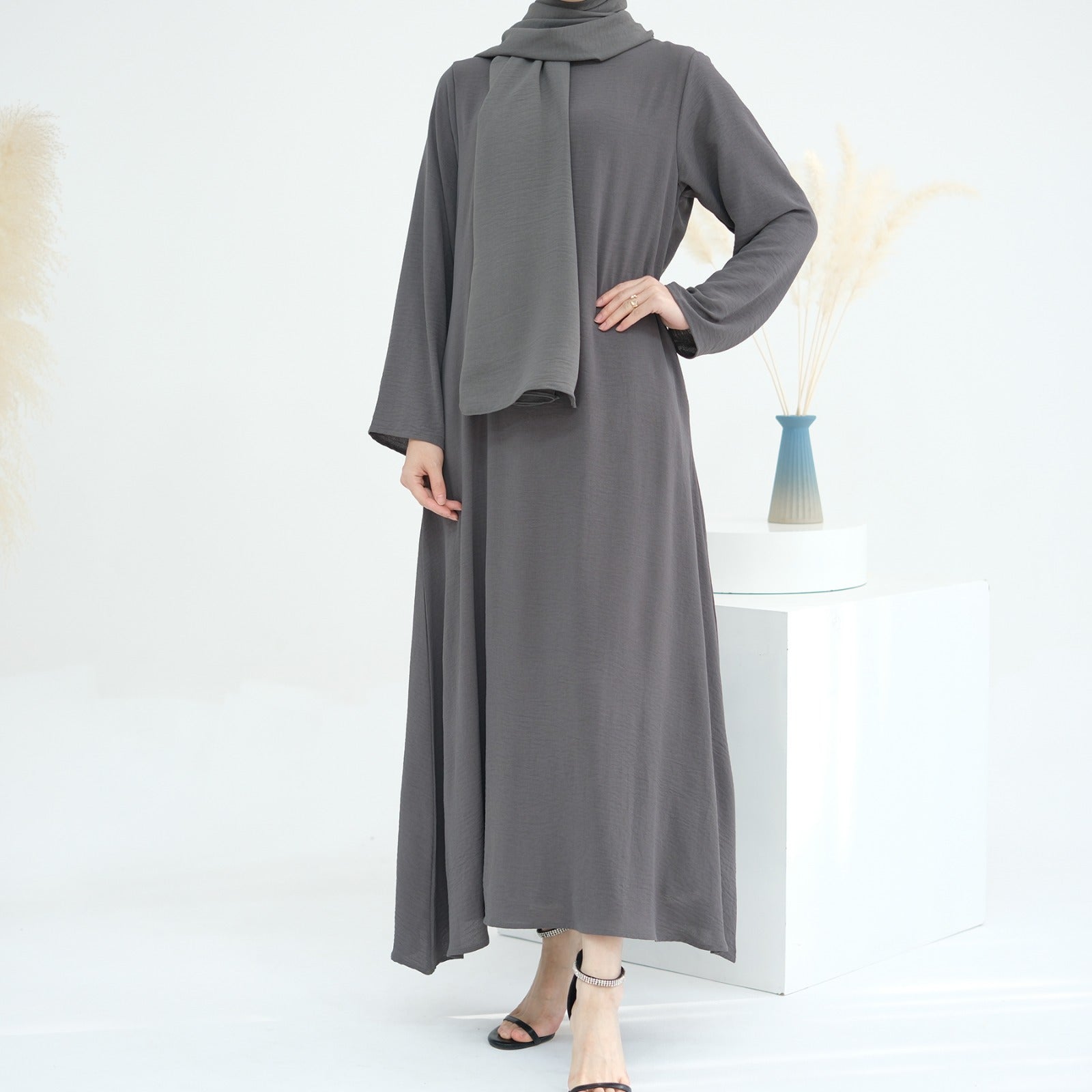 Antracietgrijs Jazz Crêpe Abaya Jurk