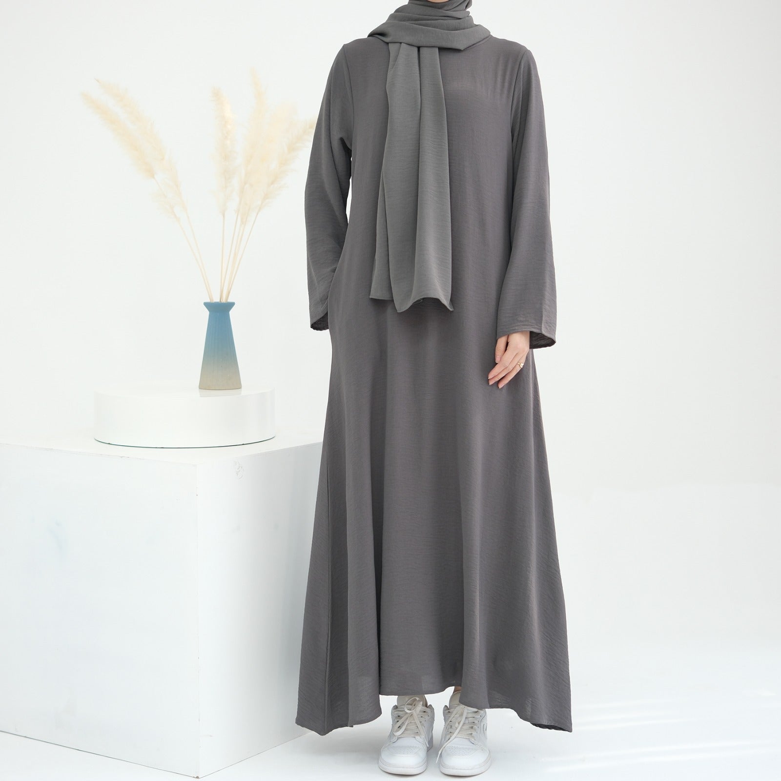Antracietgrijs Jazz Crêpe Abaya Jurk