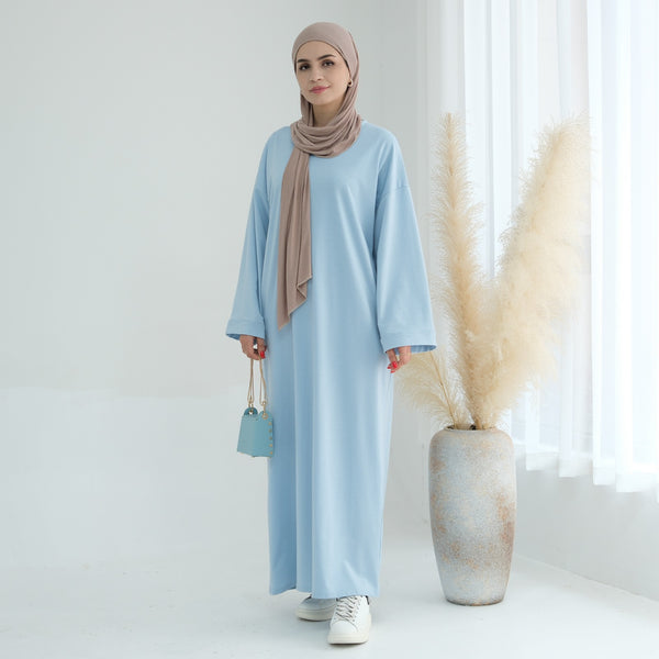 Babyblauw Sweatshirt Abaya Jurk