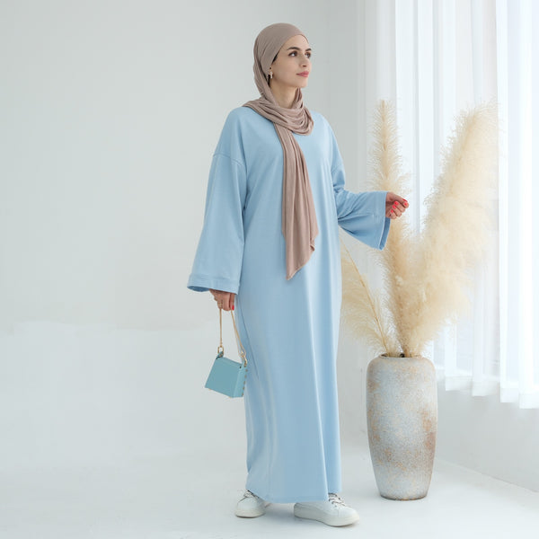 Babyblauw Sweatshirt Abaya Jurk