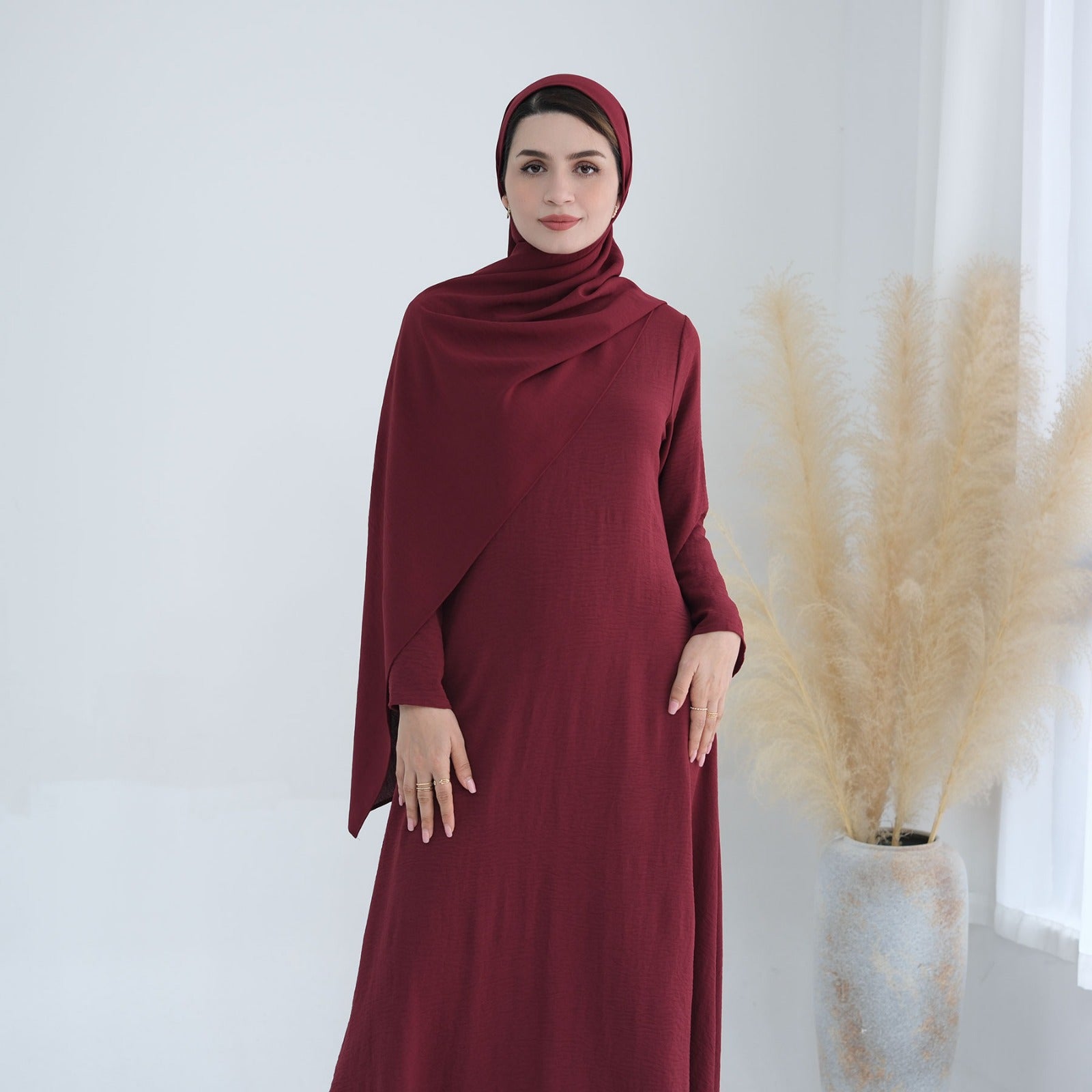 Bloedrood Jazz Crêpe Abaya Jurk