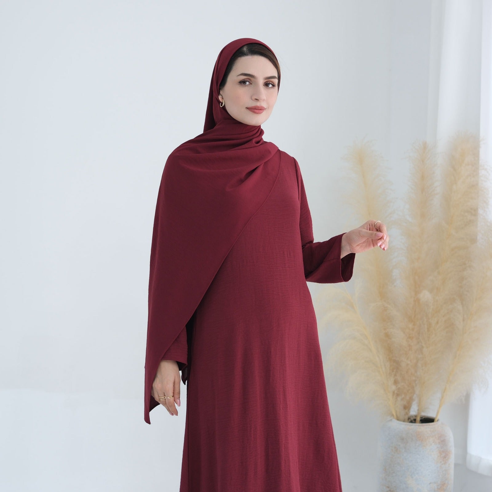 Bloedrood Jazz Crêpe Abaya Jurk
