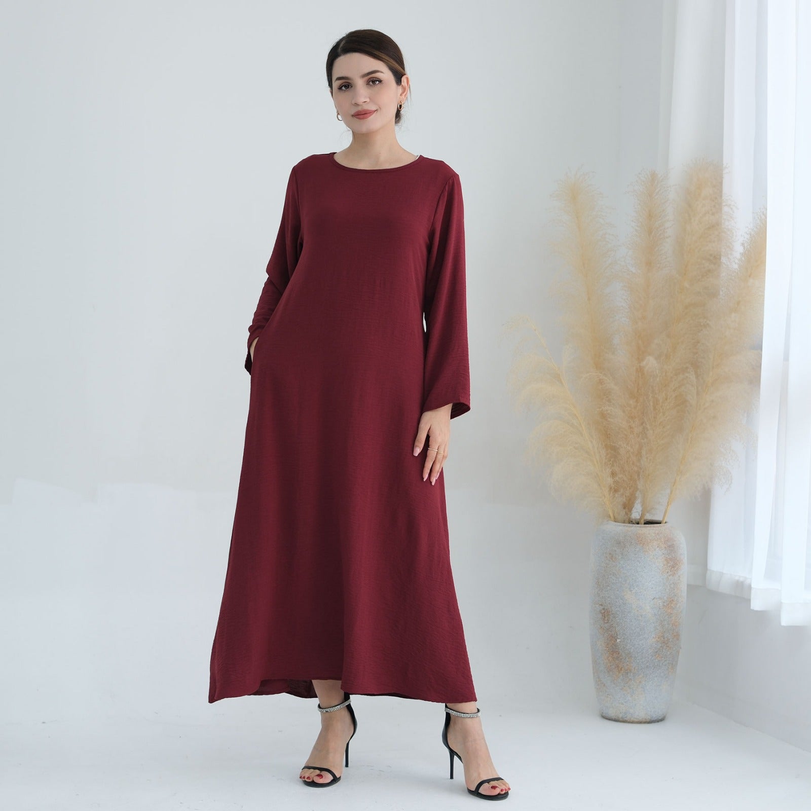 Bloedrood Jazz Crêpe Abaya Jurk