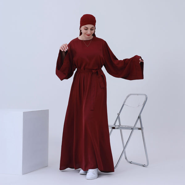 Bloedrood Nida Abaya Jurk