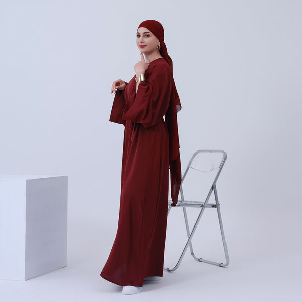 Bloedrood Nida Abaya Jurk