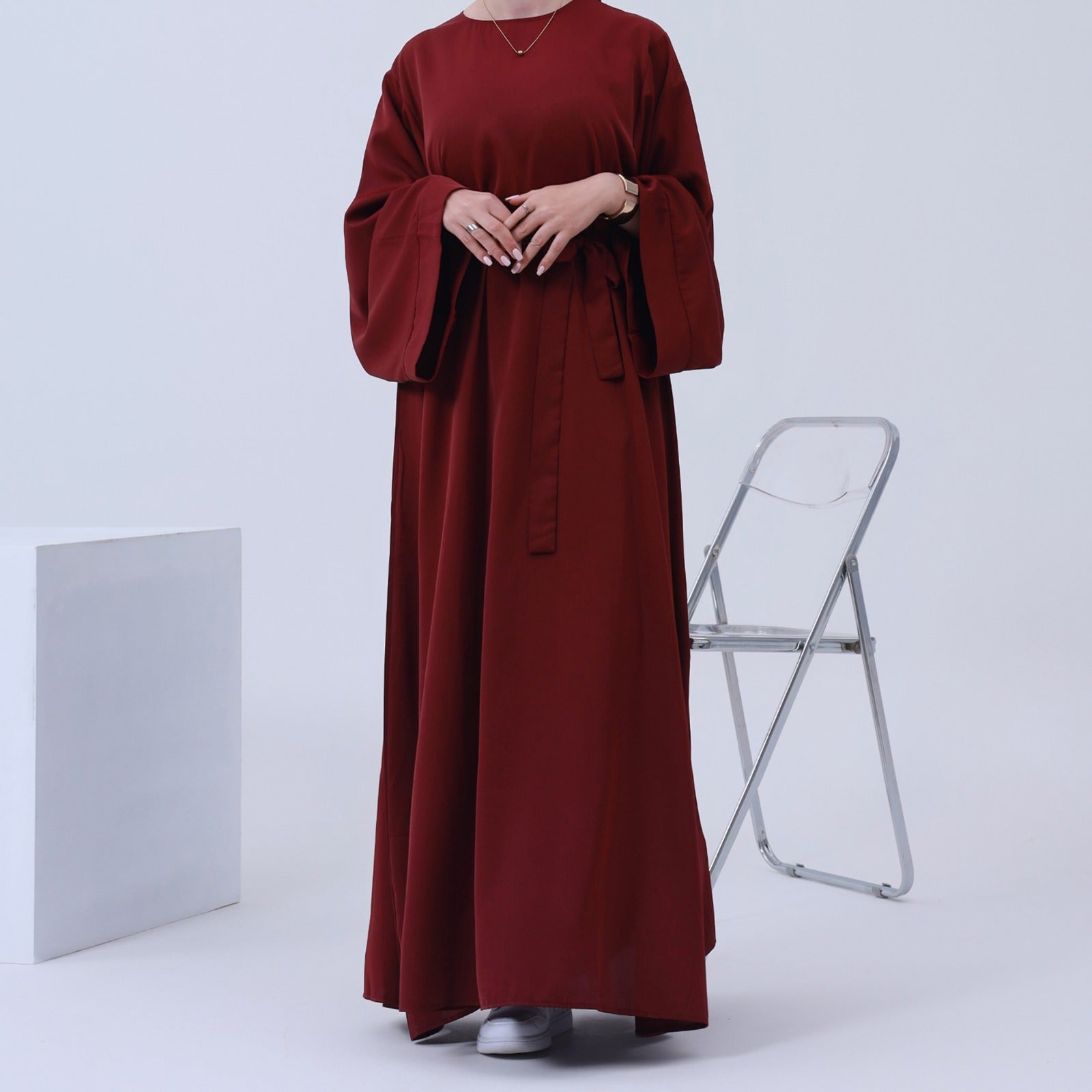 Bloedrood Nida Abaya Jurk