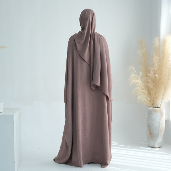 Chocolademelkbruin Jazz Crêpe Vlinder Abaya Jurk