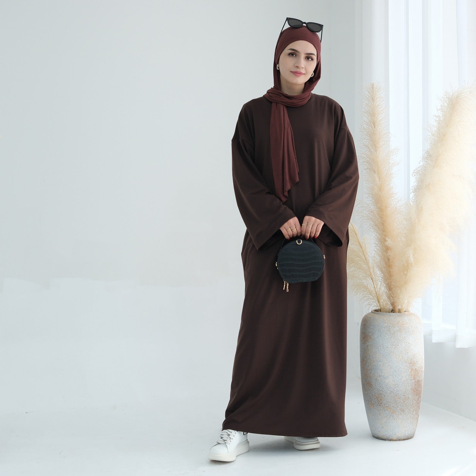 Espressobruin Sweatshirt Abaya Jurk