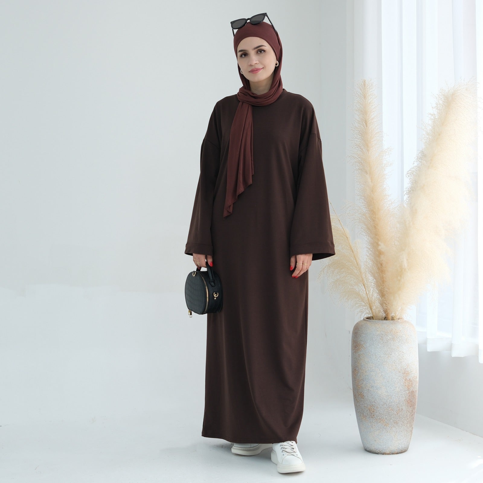 Espressobruin Sweatshirt Abaya Jurk