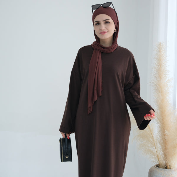 Espressobruin Sweatshirt Abaya Jurk