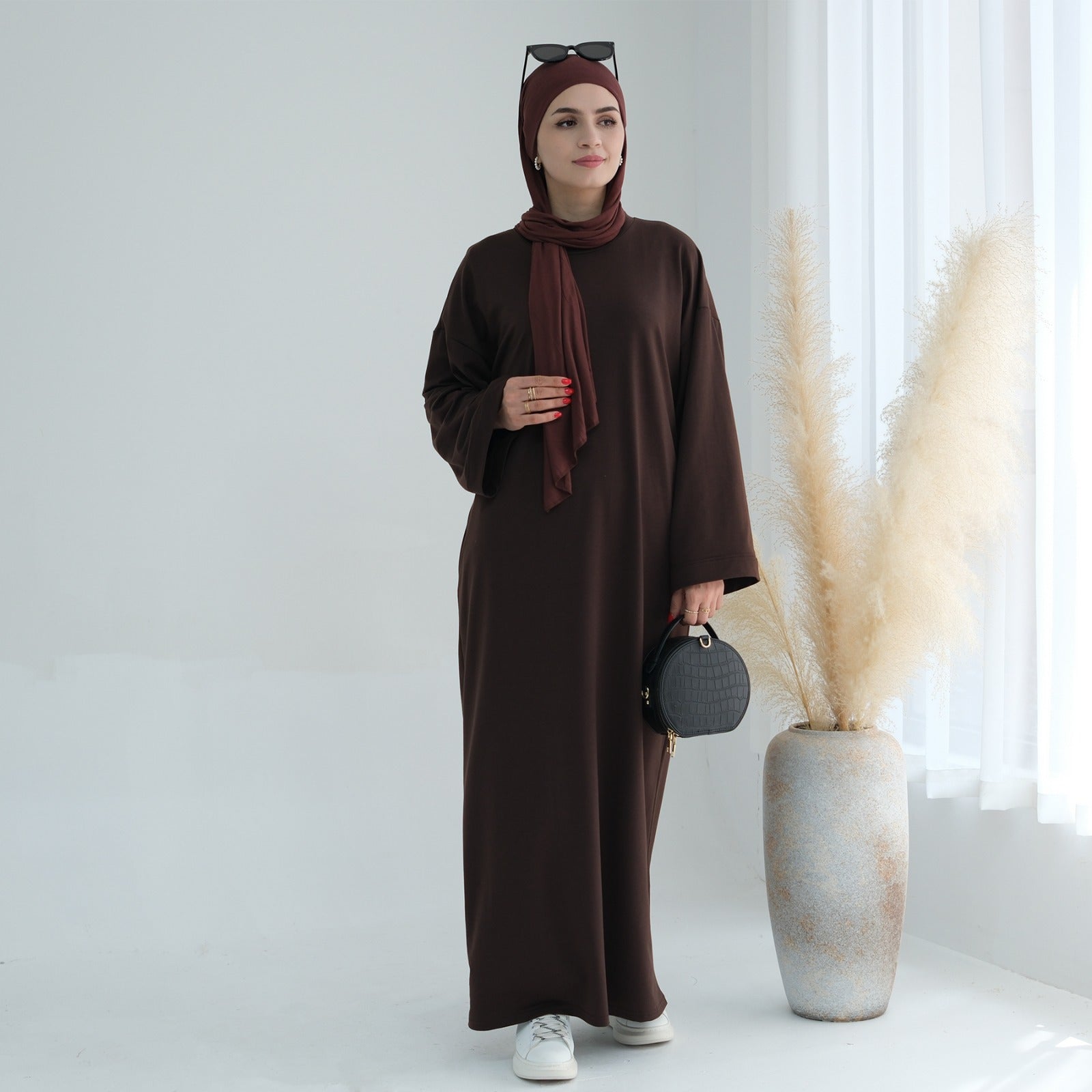 Espressobruin Sweatshirt Abaya Jurk