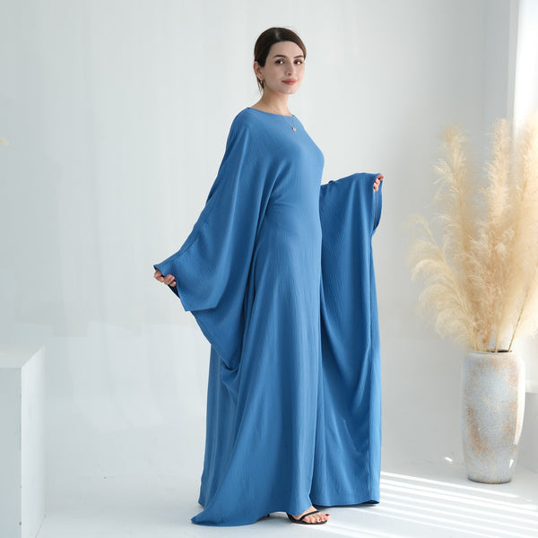 Hemelblauw Jazz Crêpe Vlinder Abaya Jurk