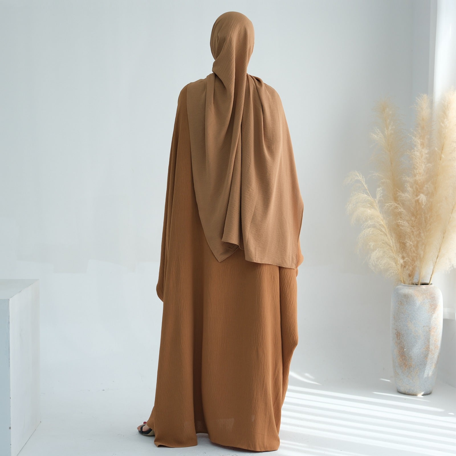 Honingbruin Jazz Crêpe Vlinder Abaya Jurk