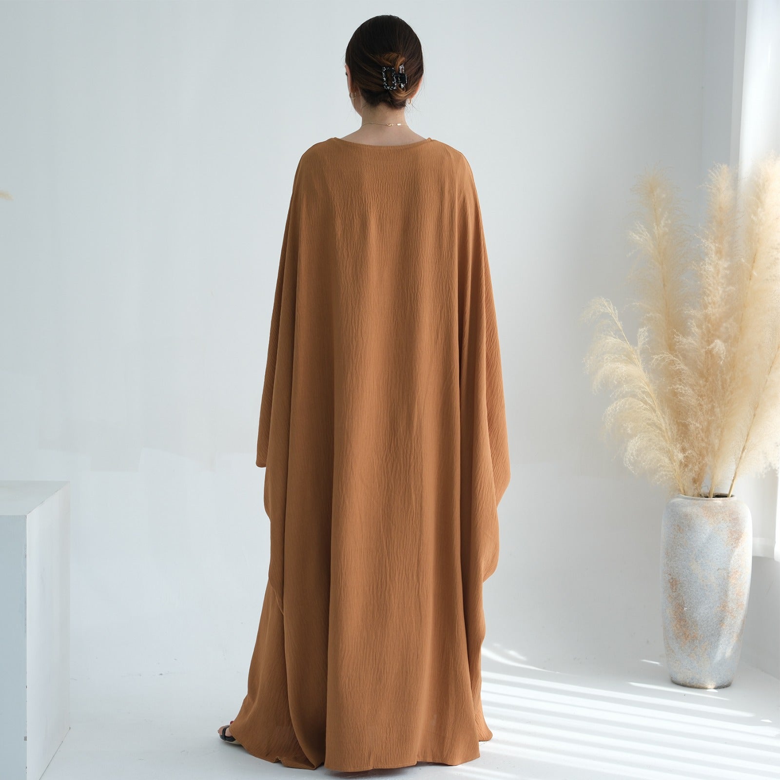 Honingbruin Jazz Crêpe Vlinder Abaya Jurk