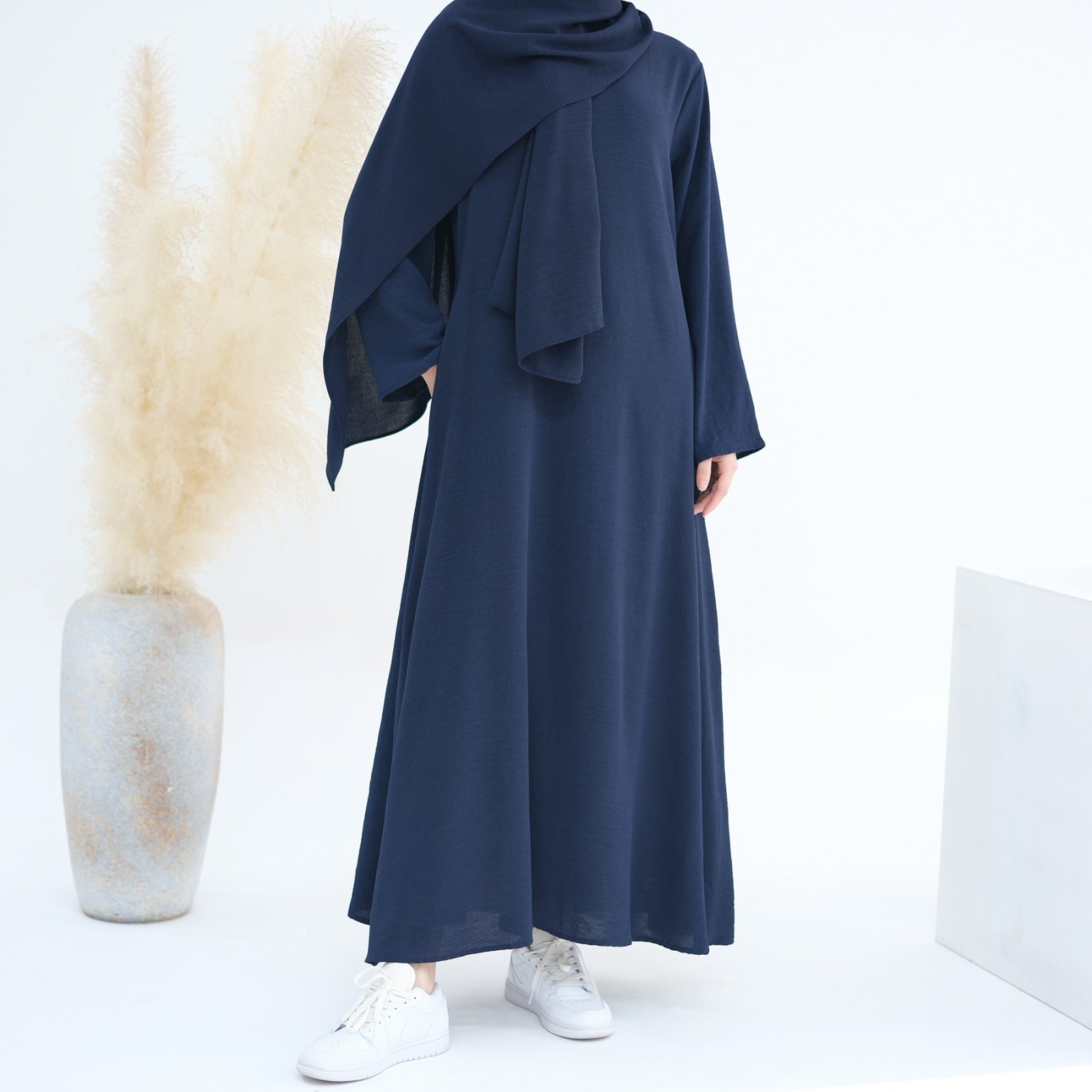 Marineblauw Jazz Crêpe Abaya Jurk