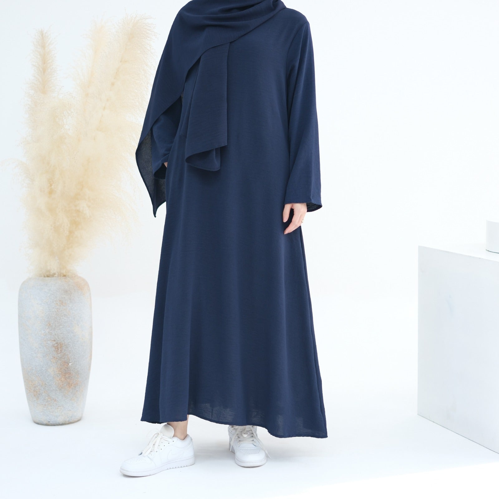 Marineblauw Jazz Crêpe Abaya Jurk