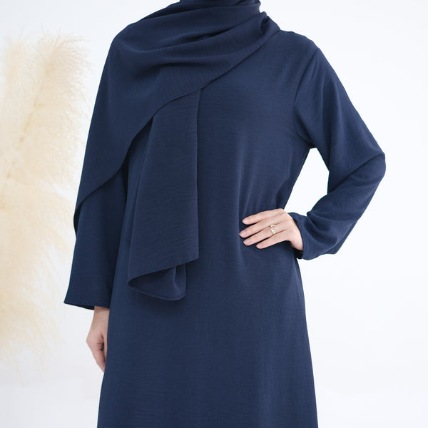 Marineblauw Jazz Crêpe Abaya Jurk