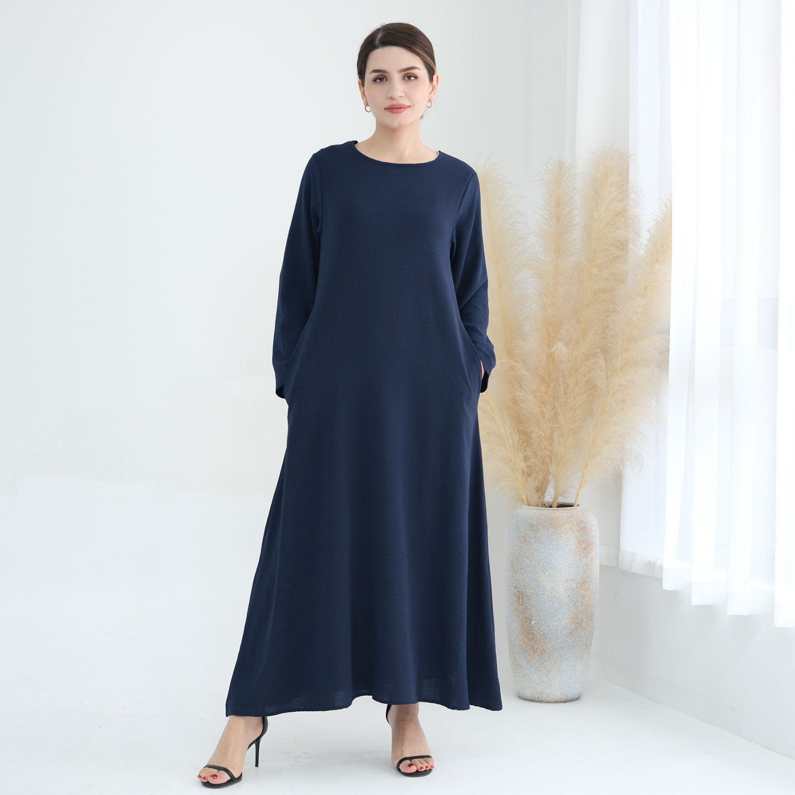 Marineblauw Jazz Crêpe Abaya Jurk
