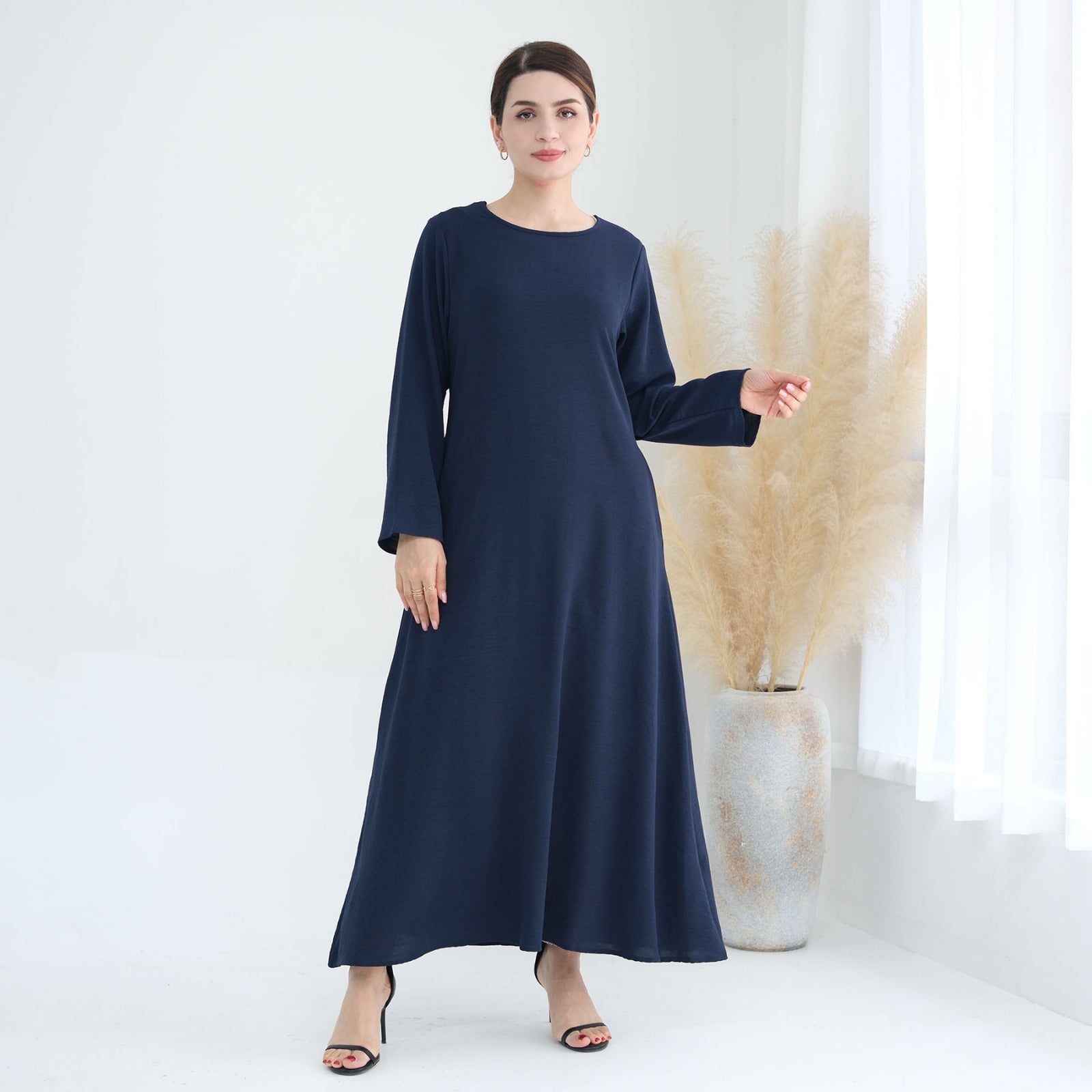 Marineblauw Jazz Crêpe Abaya Jurk