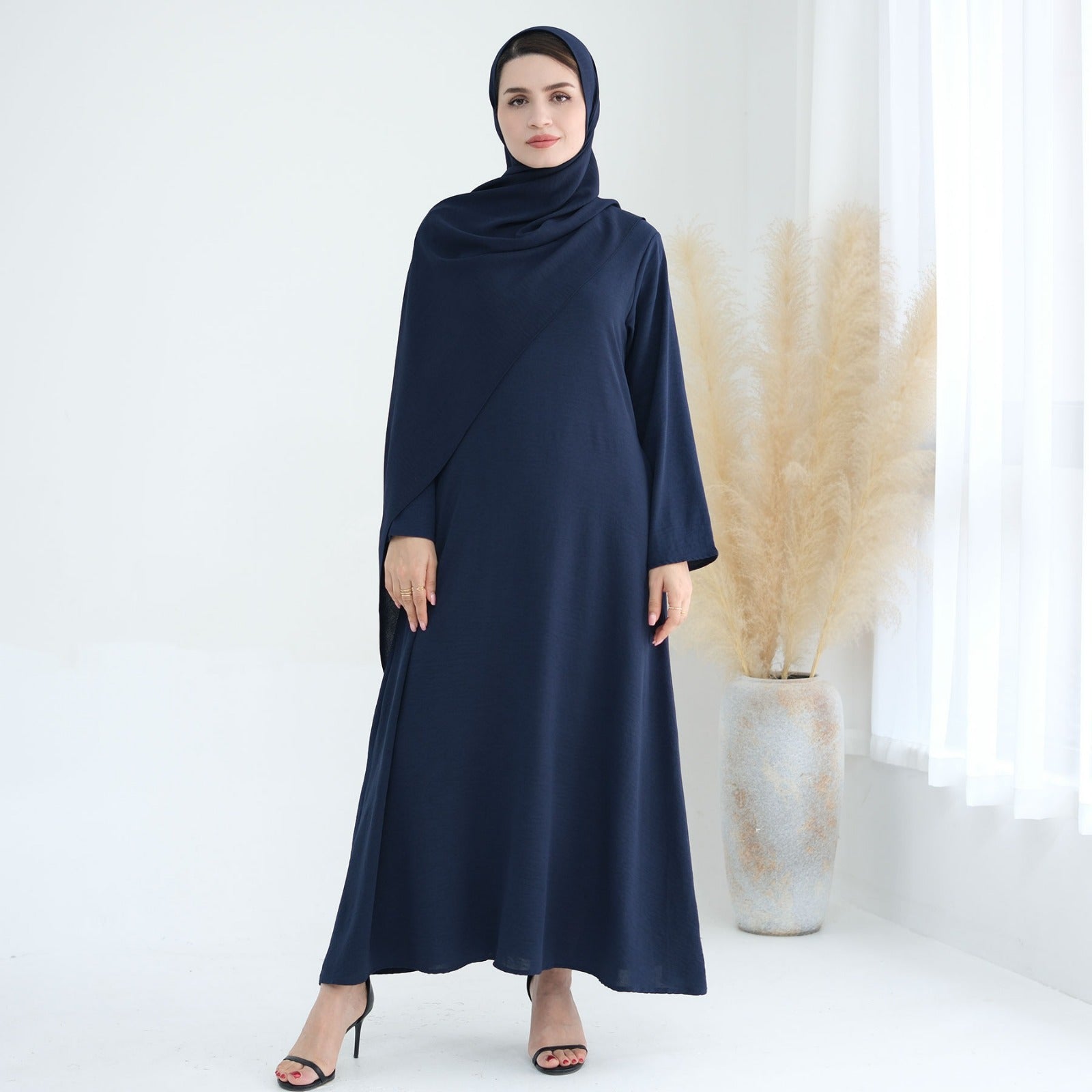 Marineblauw Jazz Crêpe Abaya Jurk
