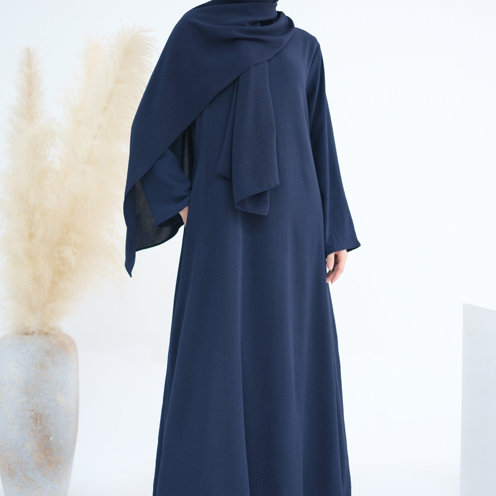 Marineblauw Jazz Crêpe Abaya Jurk