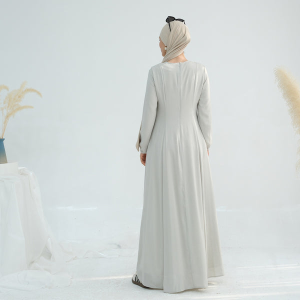 Mistgrijs Princess Seam Abaya Jurk