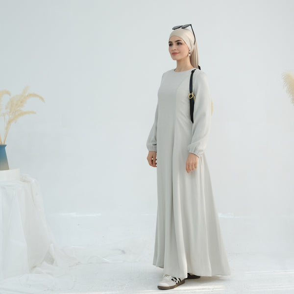 Mistgrijs Princess Seam Abaya Jurk