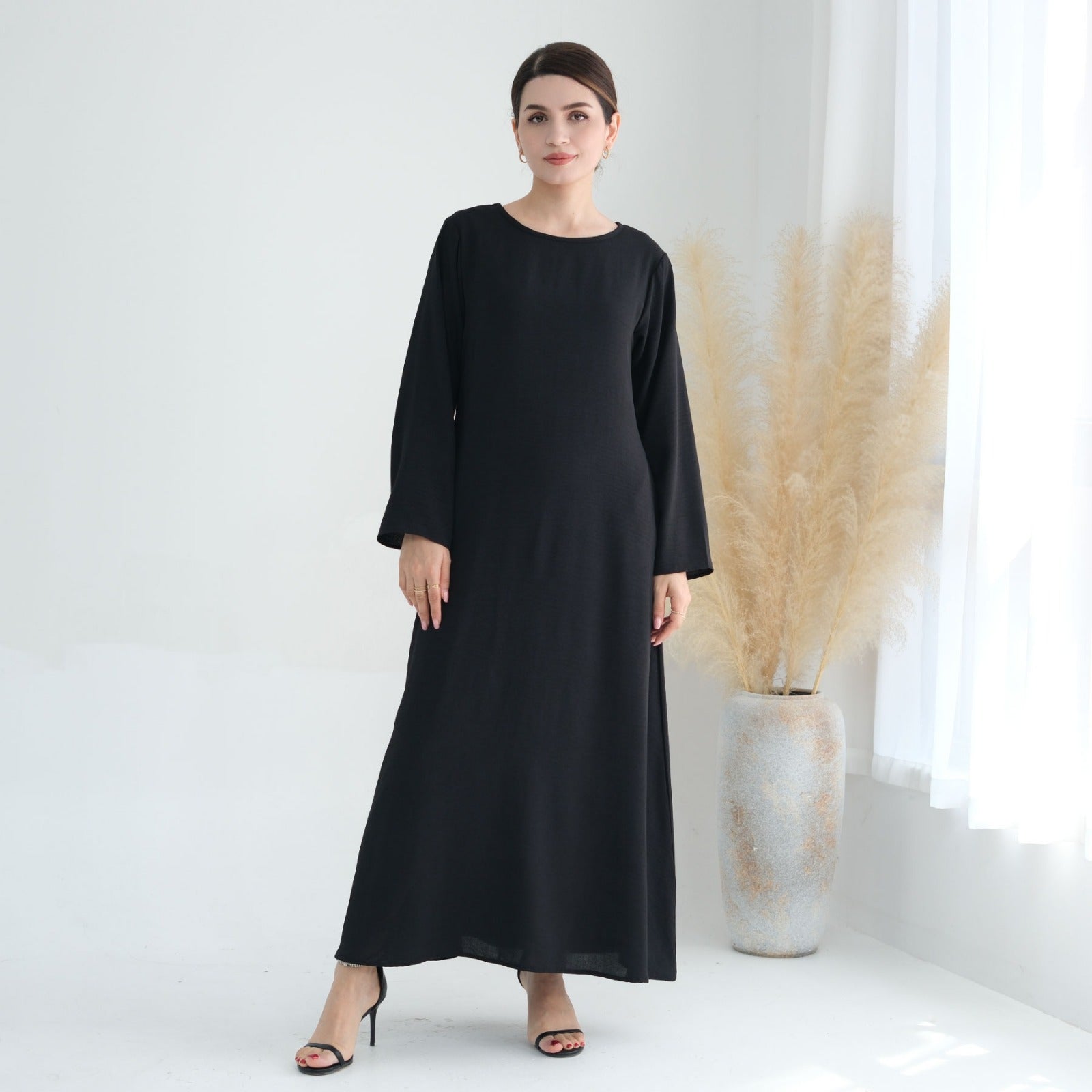 Nachtzwart Jazz Crêpe Abaya Jurk