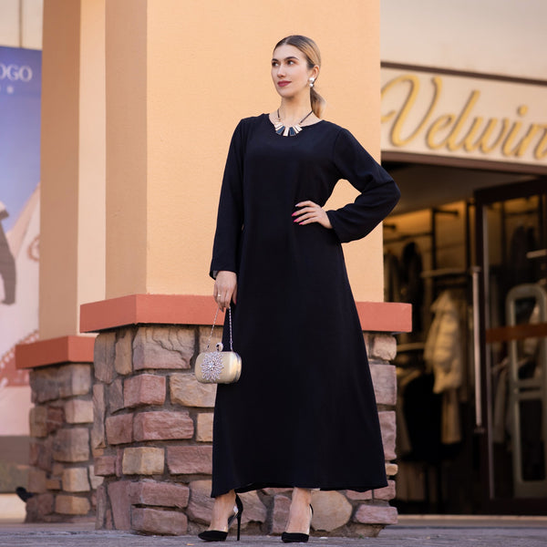 Nachtzwart Jazz Crêpe Abaya Jurk