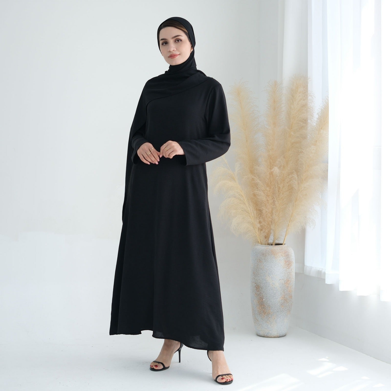 Nachtzwart Jazz Crêpe Abaya Jurk