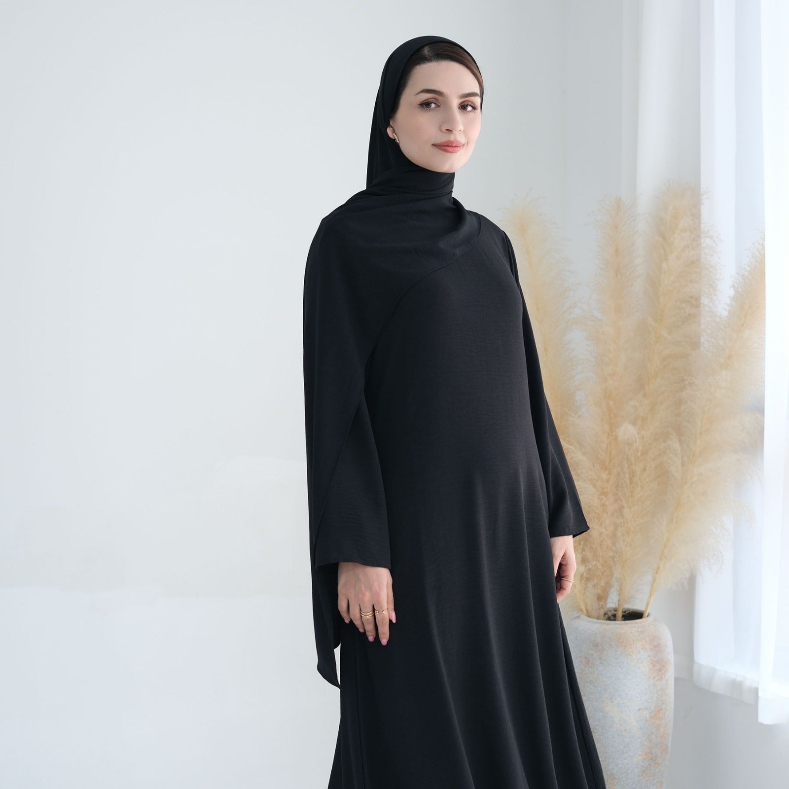 Nachtzwart Jazz Crêpe Abaya Jurk