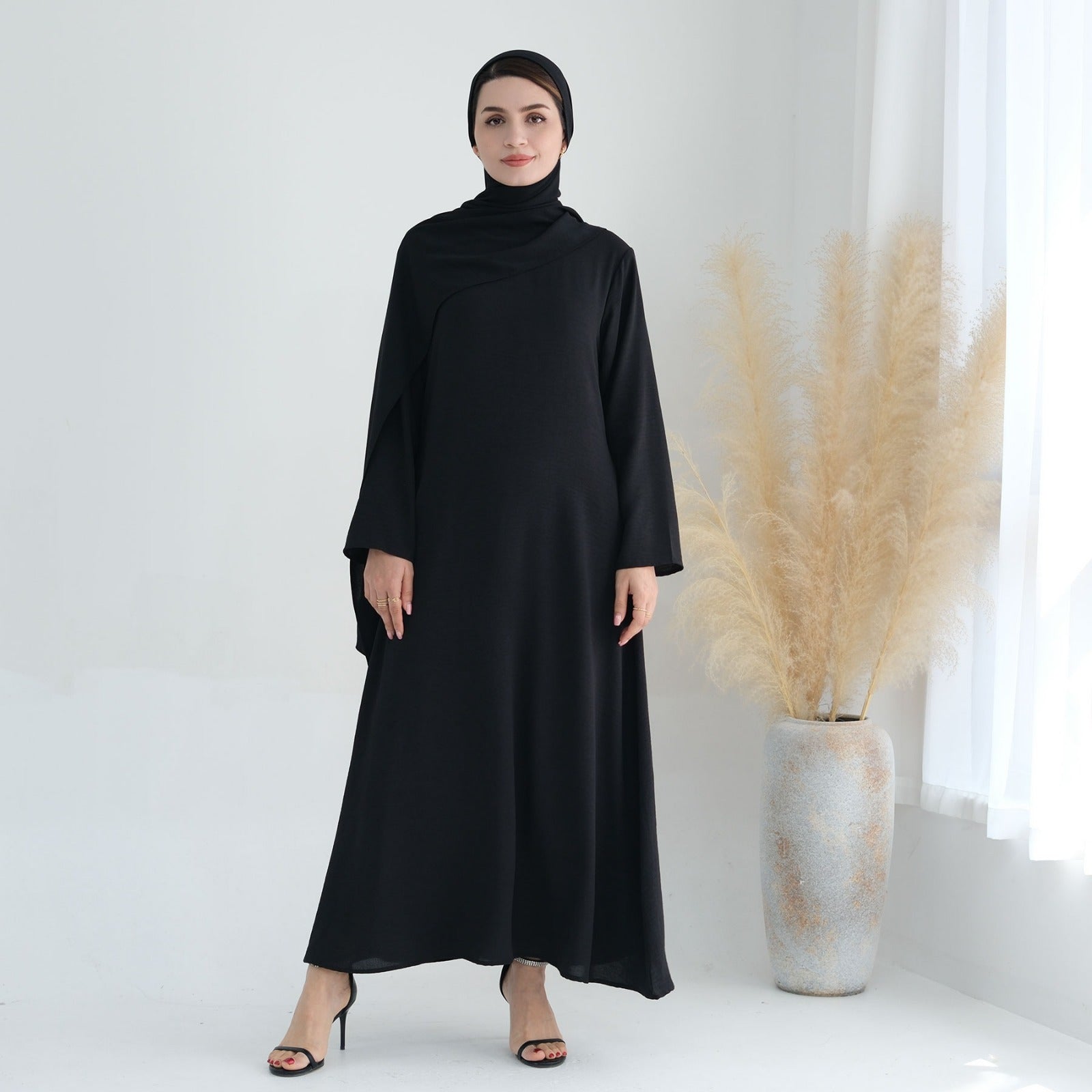 Nachtzwart Jazz Crêpe Abaya Jurk