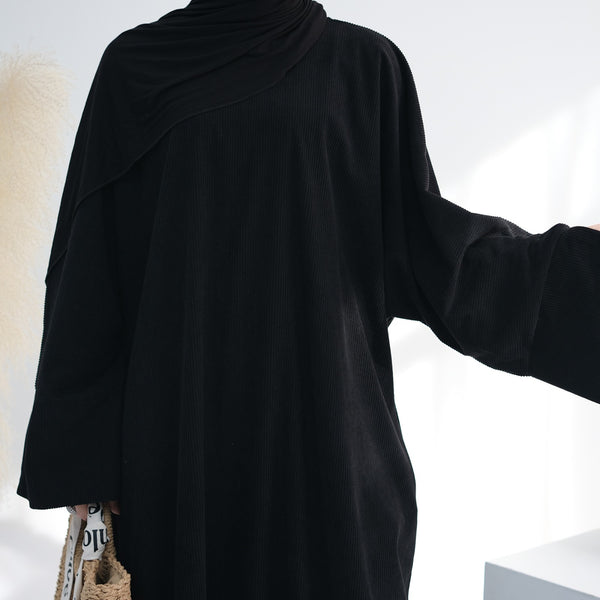 Nachtzwart Winter Corduroy Abaya