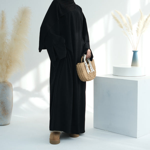 Nachtzwart Winter Corduroy Abaya