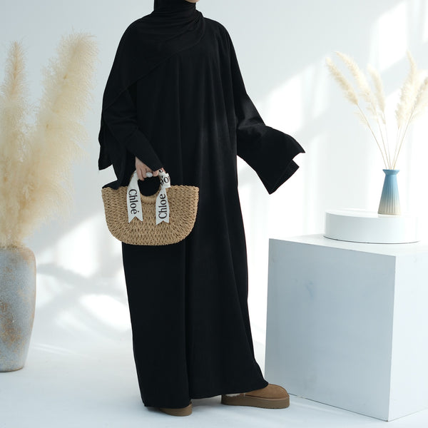 Nachtzwart Winter Corduroy Abaya