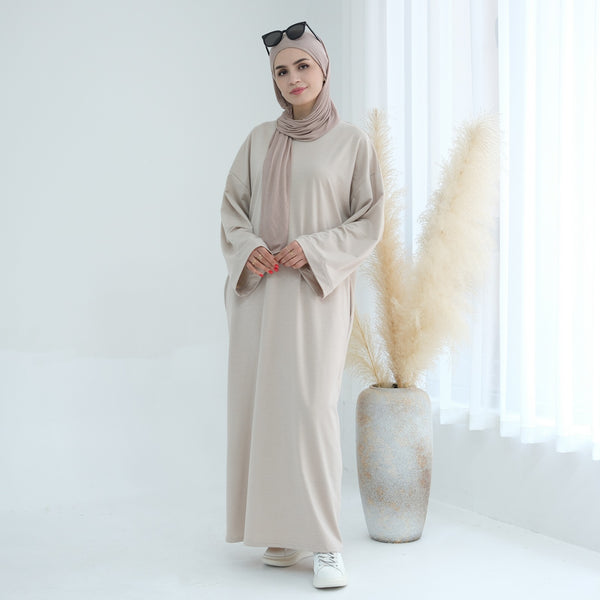 Parelwit Sweatshirt Abaya Jurk