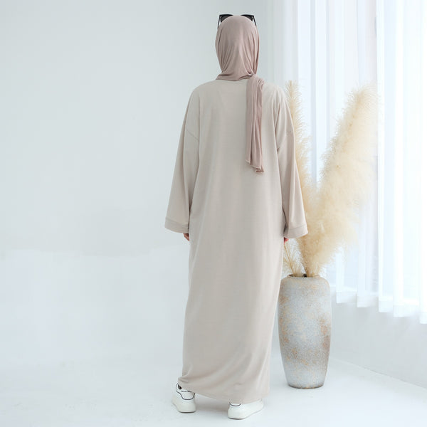 Parelwit Sweatshirt Abaya Jurk