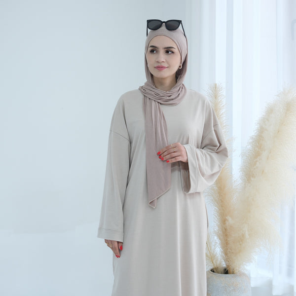 Parelwit Sweatshirt Abaya Jurk