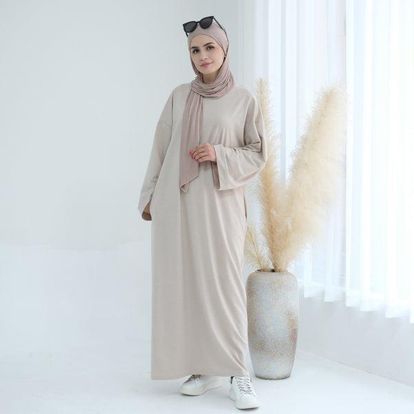 Parelwit Sweatshirt Abaya Jurk