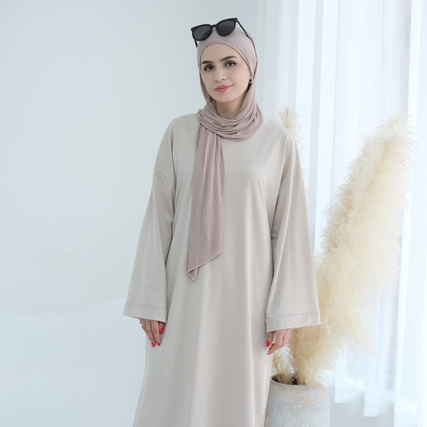 Parelwit Sweatshirt Abaya Jurk