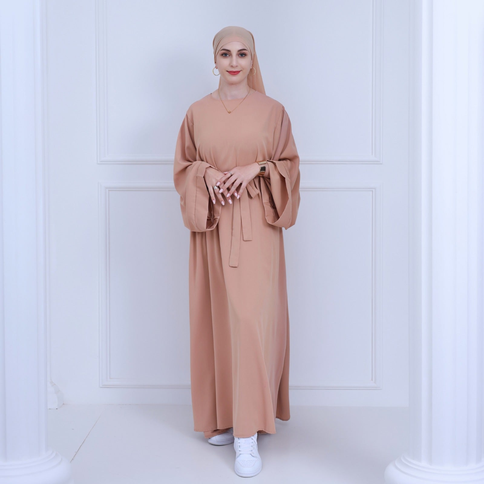 Perzikroze Nida Abaya Jurk