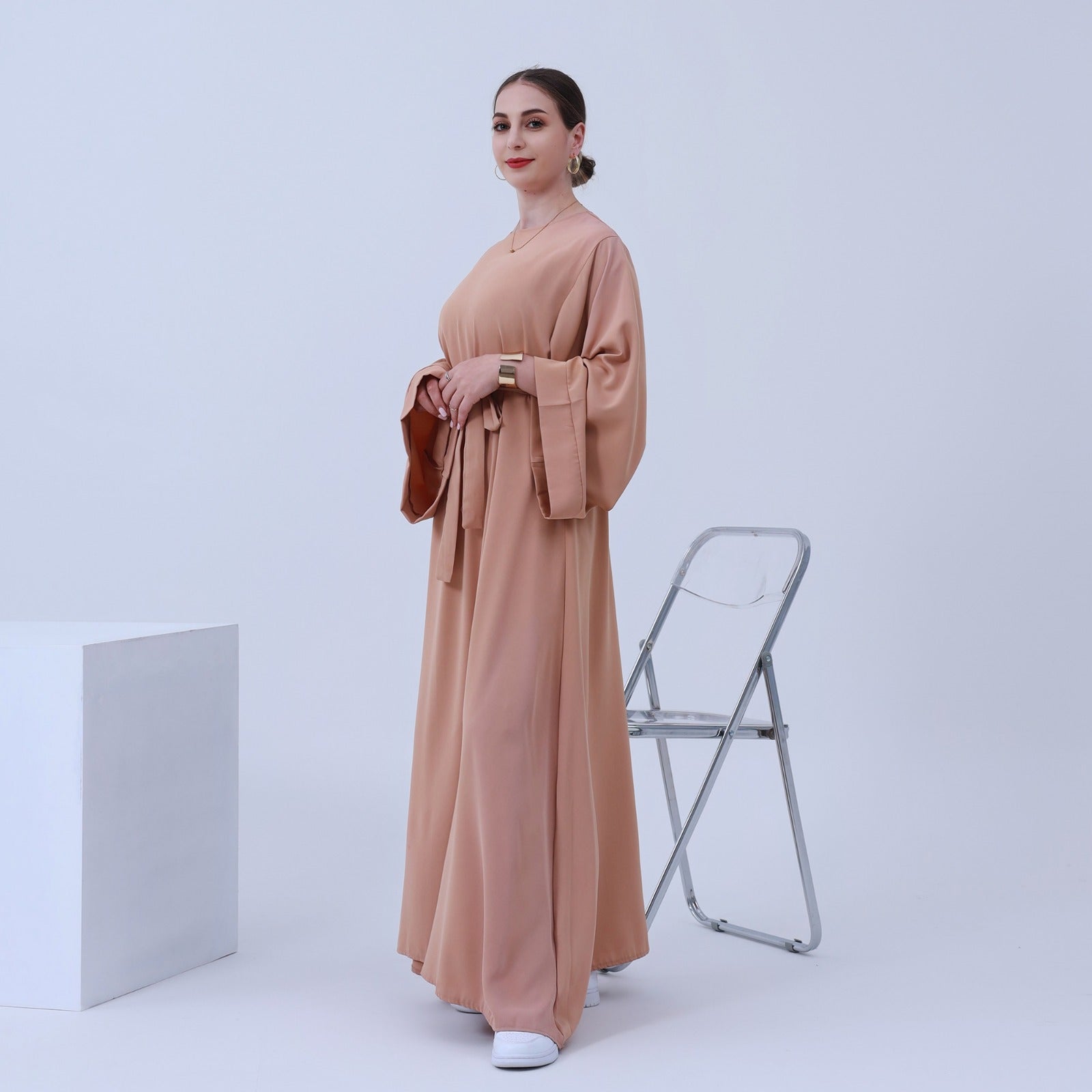 Perzikroze Nida Abaya Jurk