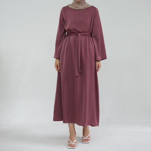 Roségoud Zijdezachte Satijn Abaya Jurk