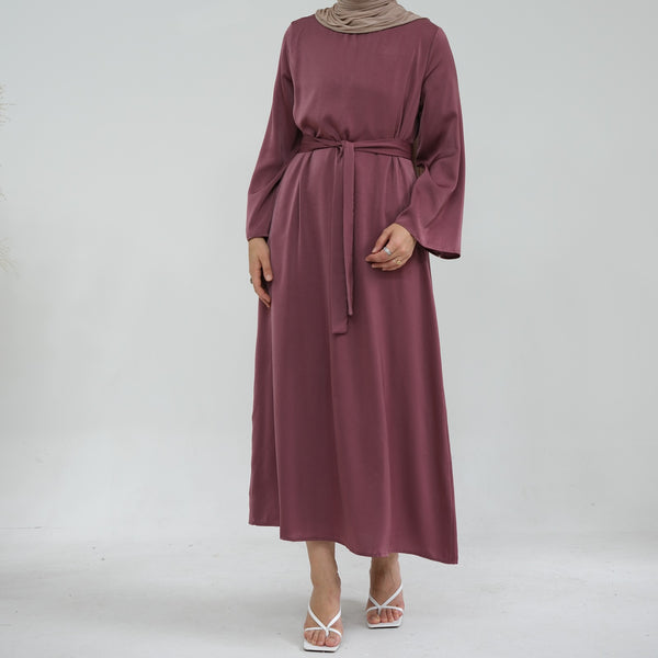 Roségoud Zijdezachte Satijn Abaya Jurk