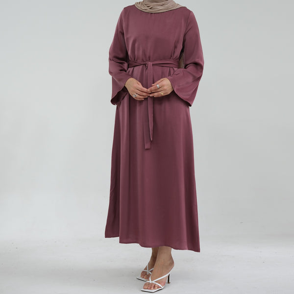 Roségoud Zijdezachte Satijn Abaya Jurk